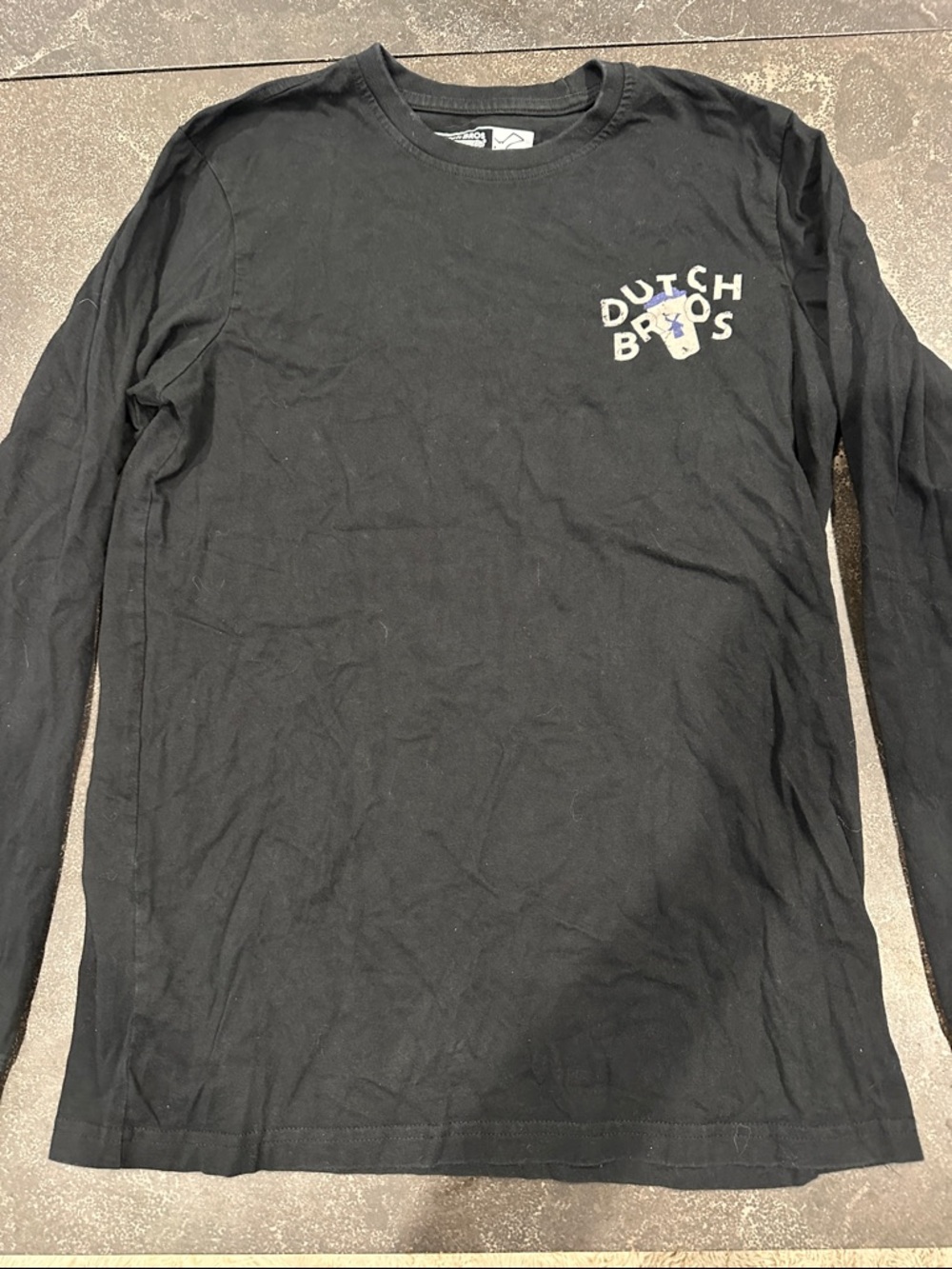 Dutch Bros Black Long Sleeve Logo Tee with Small Chest Graphic